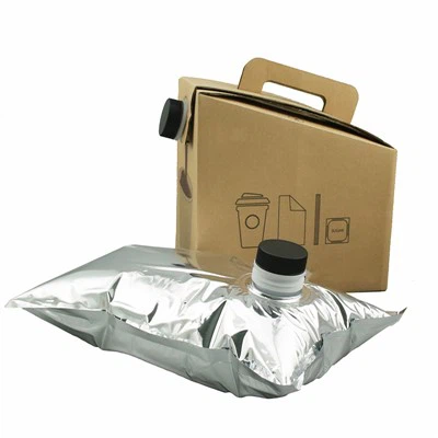 Sachet en aluminium dans une boîte avec bouchon